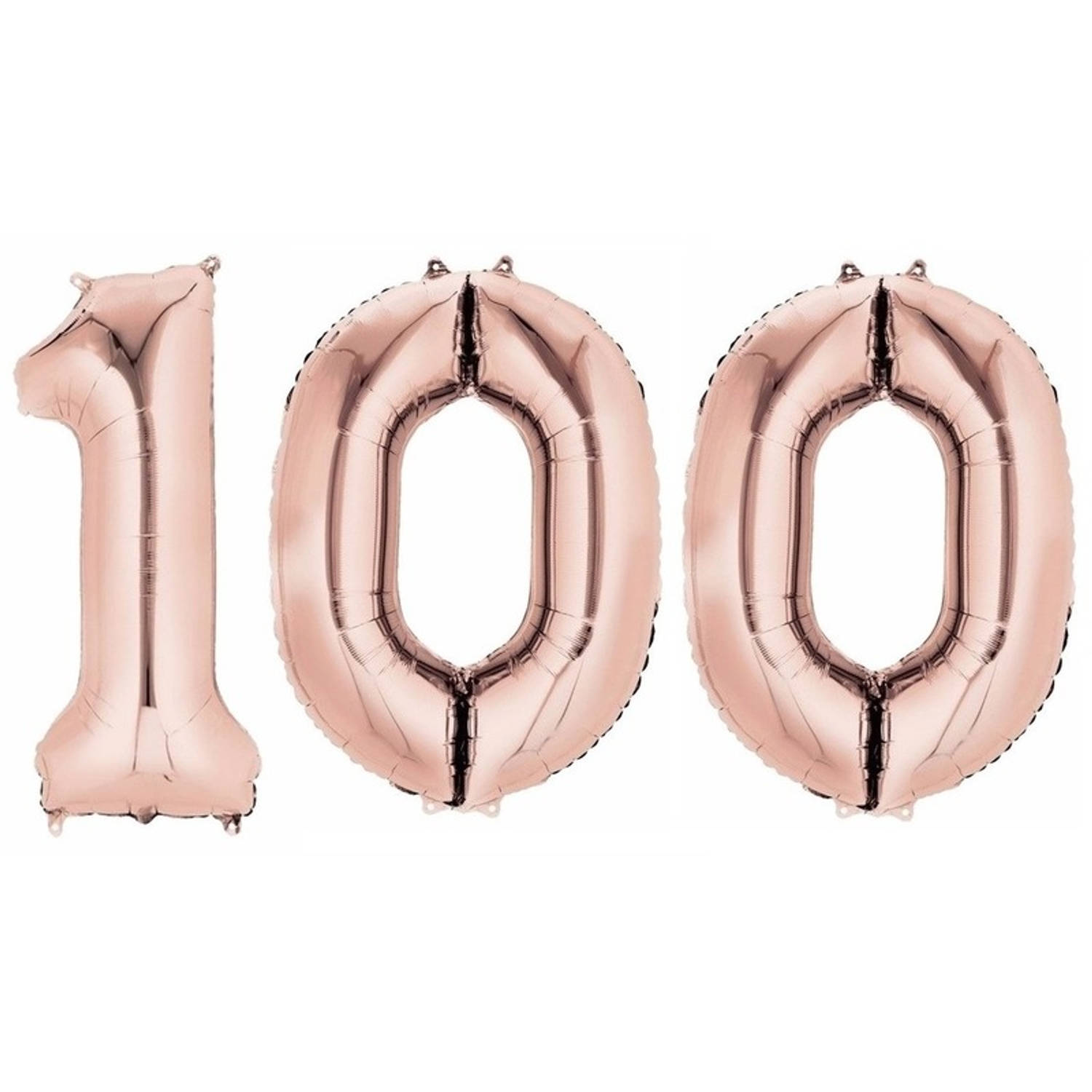 100 jaar leeftijd helium/folie ballonnen rose goud feestversiering - Ballonnen