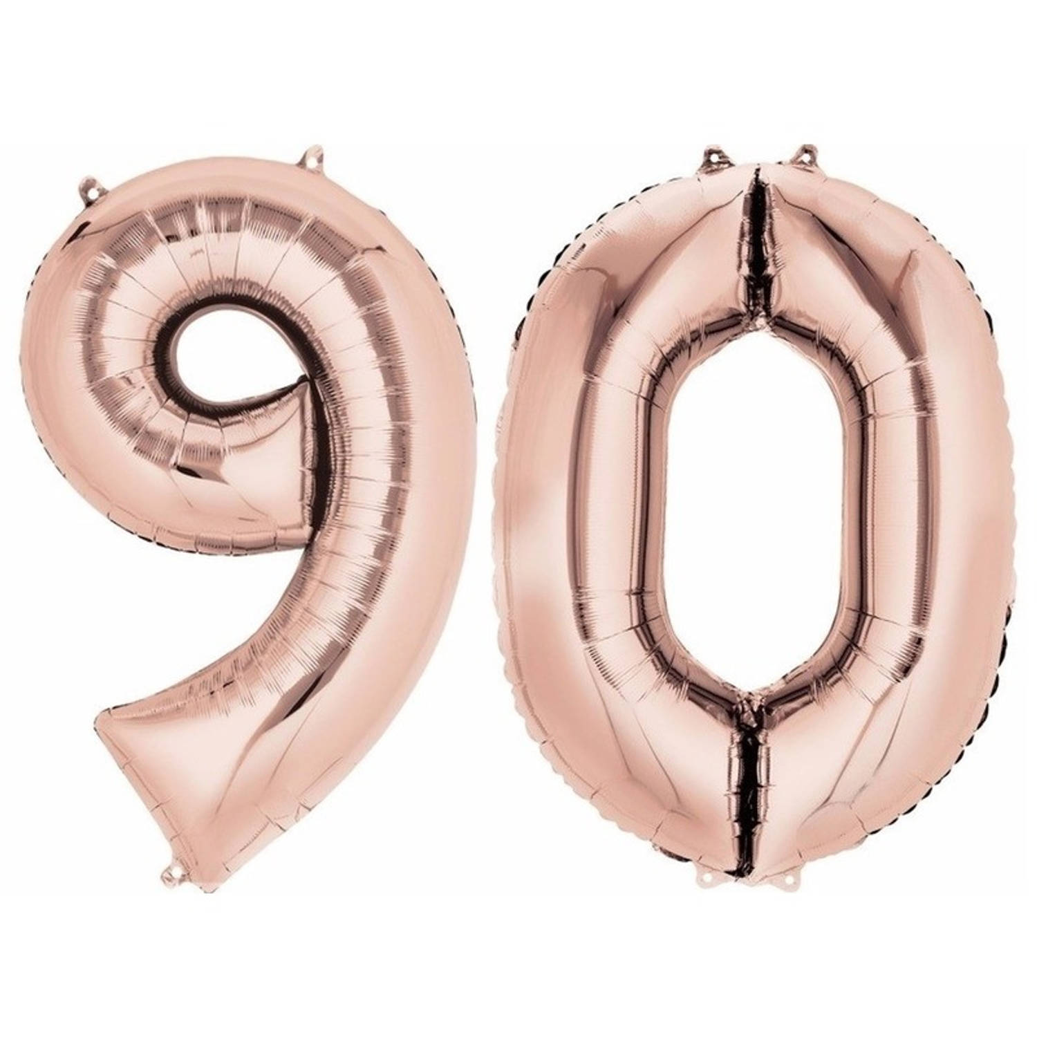 90 jaar leeftijd helium/folie ballonnen rose goud feestversiering - Ballonnen
