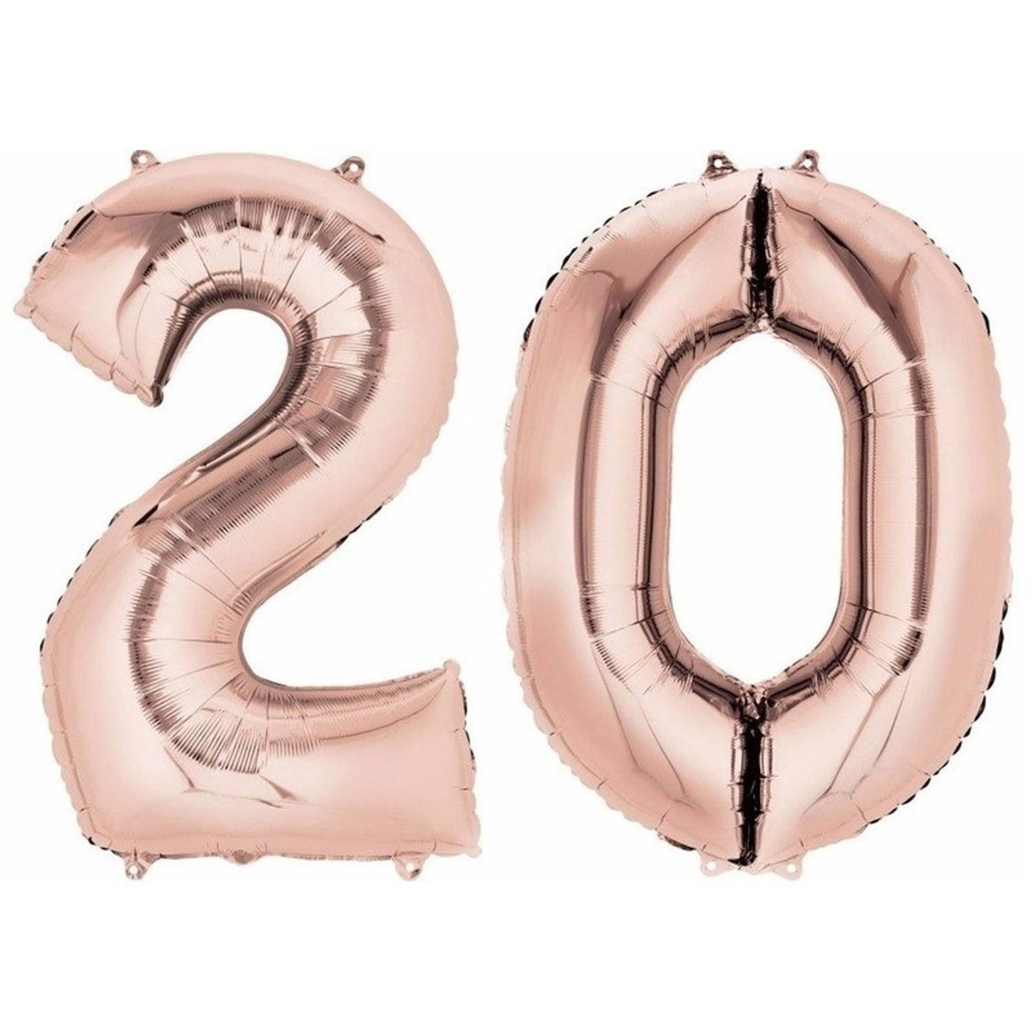 20 jaar leeftijd helium/folie ballonnen rose goud feestversiering - Ballonnen