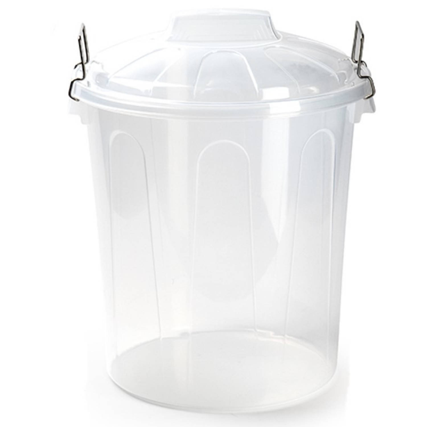 Afvalemmers/vuilnisemmers transparant 21 liter met deksel - Prullenbakken