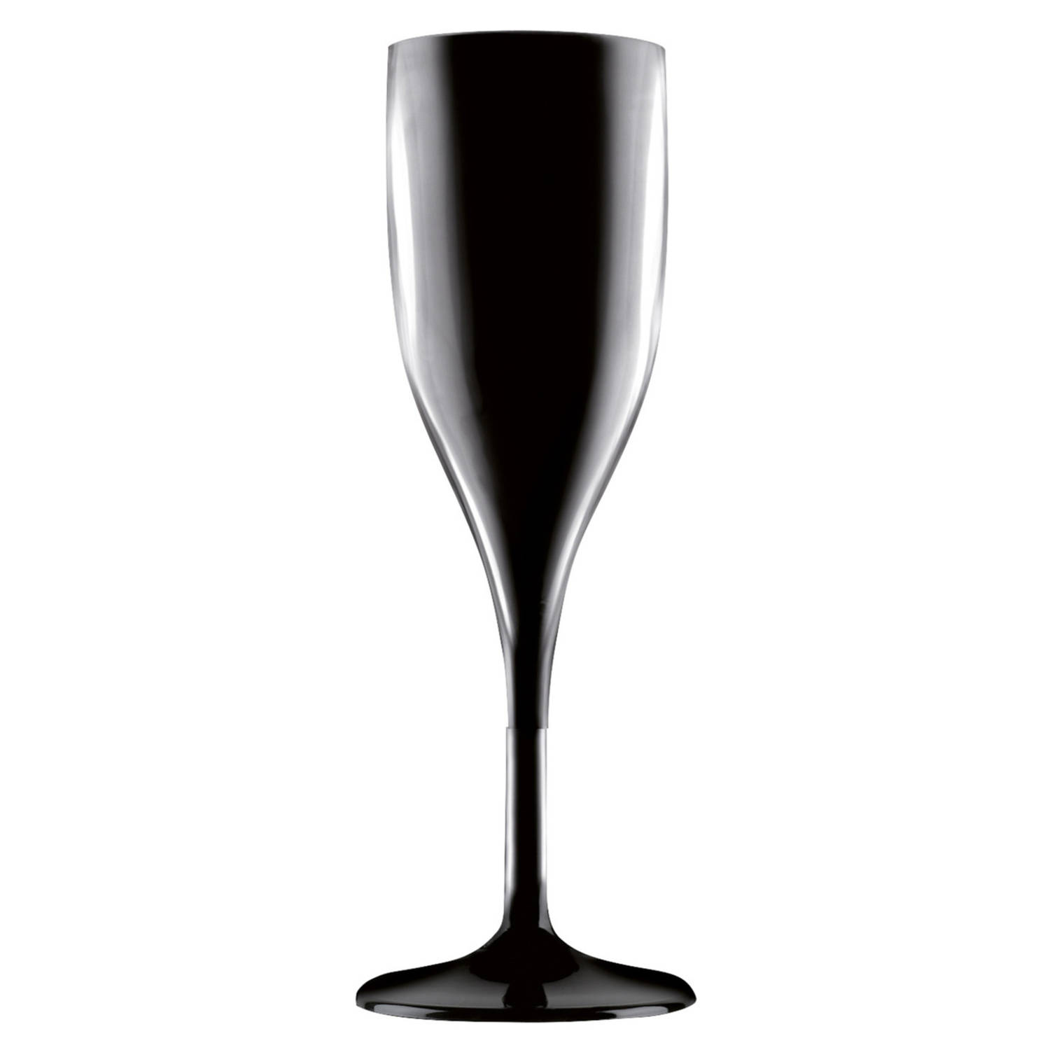 Goodwill genie Dollar Champagne/prosecco flutes glazen zwart 150 ml van onbreekbaar kunststof -  Champagneglazen | Blokker