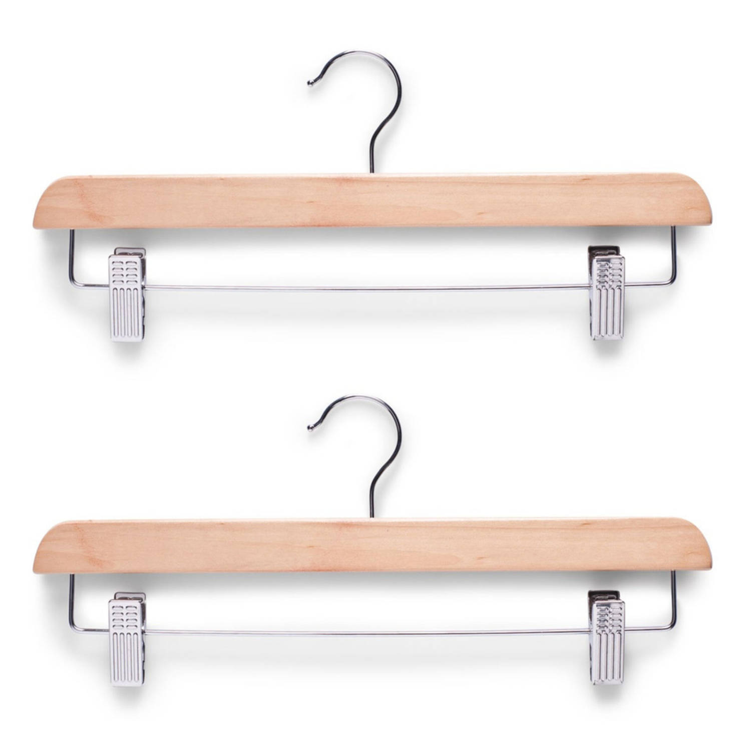 Grondig sector Dakloos 6x Luxe houten broekhangers/cliphangers kledinghangers 36 cm -  Kledinghangers | Blokker