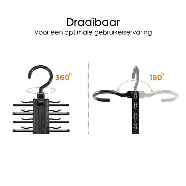 Stropdas Organizer - Voor 20 Stropdassen - Draaibaar - Zwart