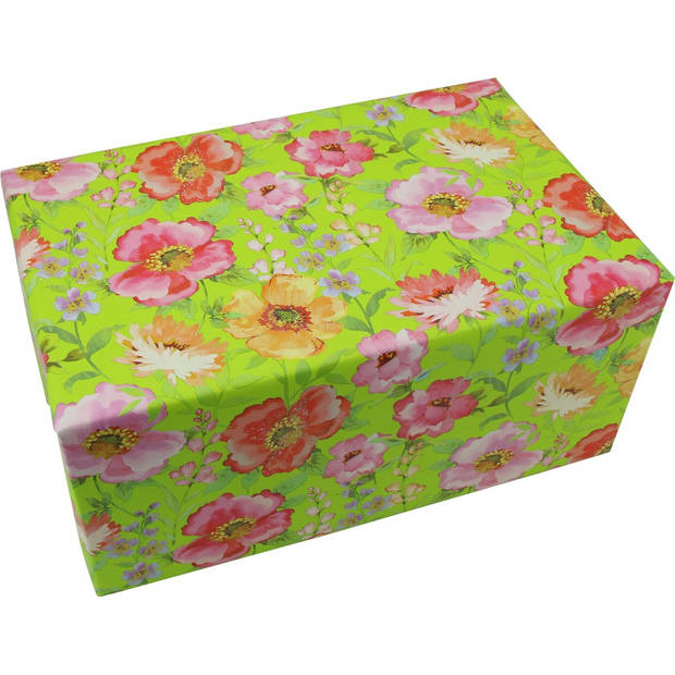 Bloemen - Luxe Cadeaupapier - Inpakpapier - 10 meter x 70 cm - 2 rollen