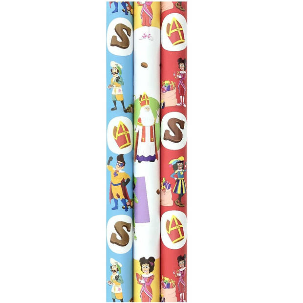 De Club van Sinterklaas cadeaupapier - inpakpapier - 2 meter x 70 cm - 5 rollen