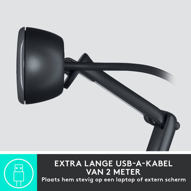 LOGITECH - HD Webcam C505 - USB HD 720p - Langeafstandsmicrofoon - Compatibel met pc of Mac - Grijs Zwart