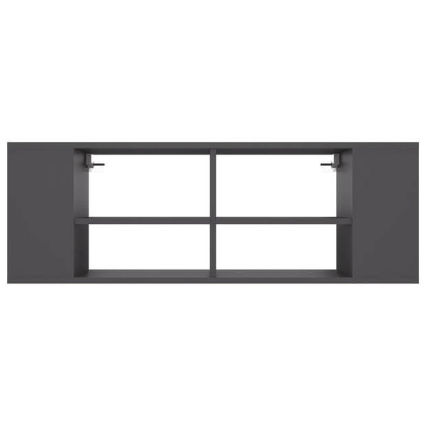 The Living Store TV-wandmeubel - Hangend - 102 x 35 x 35 cm - Grijs - Spaanplaat