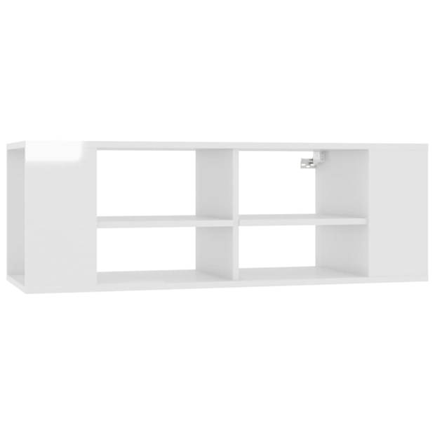 vidaXL Tv-wandmeubel 102x35x35 cm spaanplaat hoogglans wit