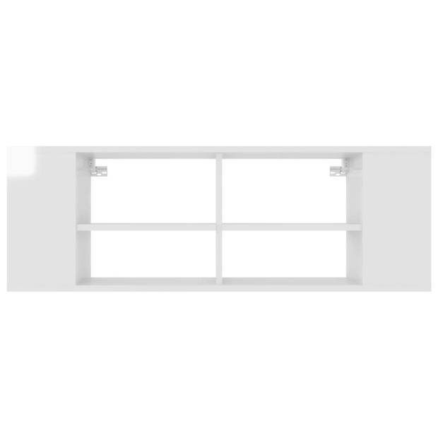 vidaXL Tv-wandmeubel 102x35x35 cm bewerkt hout hoogglans wit