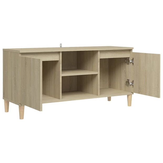 vidaXL Tv-meubel met houten poten 103,5x35x50 cm sonoma eikenkleurig