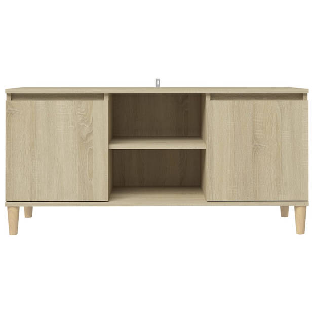 vidaXL Tv-meubel met houten poten 103,5x35x50 cm sonoma eikenkleurig