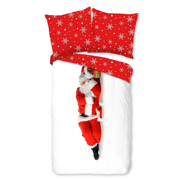 Pure Dekbedovertrek Micropercal Santa - red 140x200/220cm