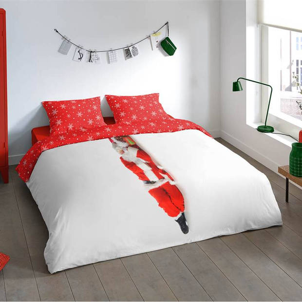 Pure Santa dekbedovertrek - 1-persoons (140x200/220 cm + 1 sloop) - Microvezel - Red