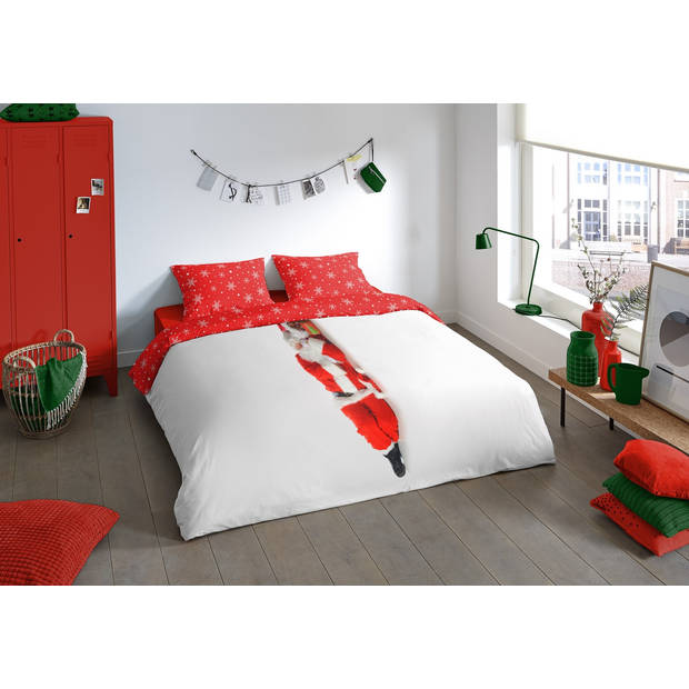 Pure Dekbedovertrek Micropercal Santa - red 240x200/220cm