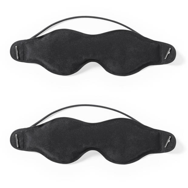2x stuks verkoelend oogmasker zwart - Slaapmaskers