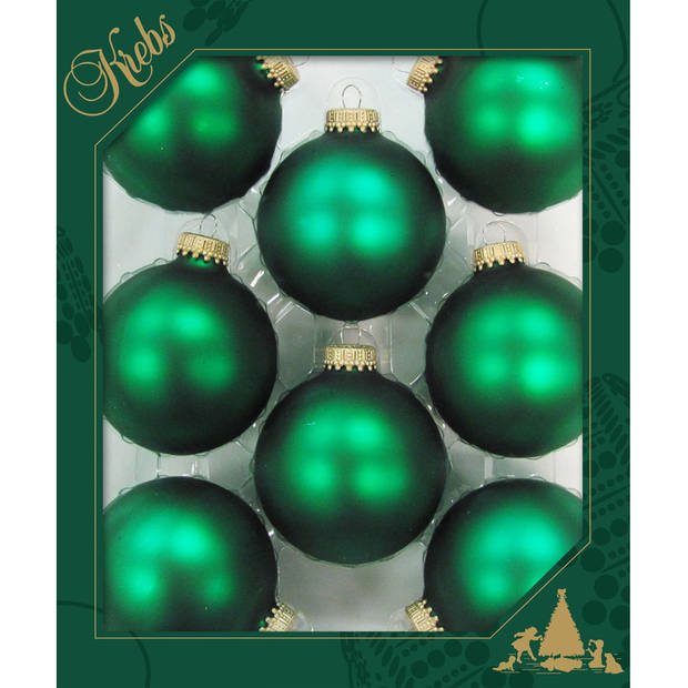 24x Matte velvet groene kerstballen van glas 7 cm - Kerstbal