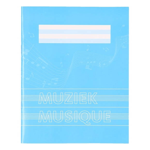 A5 schriften met muzieknoten balken turquoise 3x - Schriften