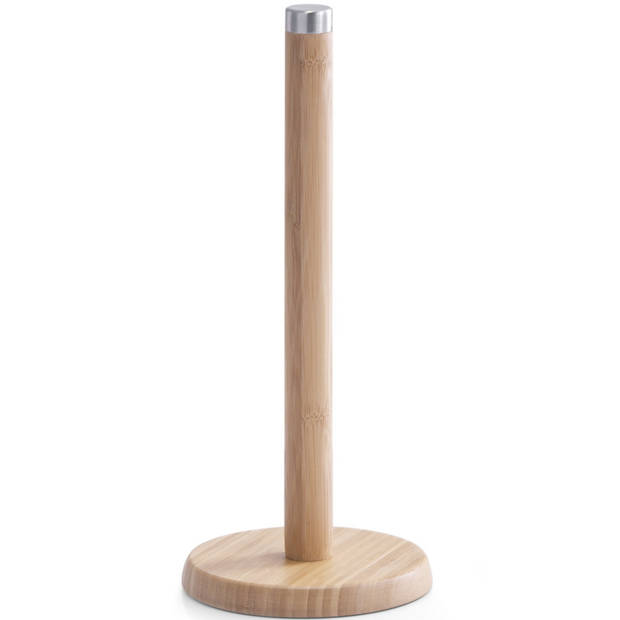 1x Bamboe houten keukenrolhouders rond 14 x 32 cm - Keukenrolhouders