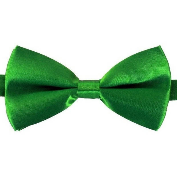 3x Groene verkleed vlinderstrikken/vlinderdassen 12 cm voor dames/heren - Verkleedstrikjes