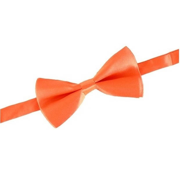 3x Oranje verkleed vlinderstrikken/vlinderdassen 14 cm voor dames/heren - Verkleedstrikjes