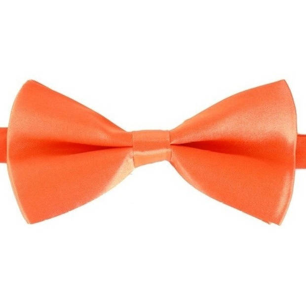 3x Oranje verkleed vlinderstrikken/vlinderdassen 14 cm voor dames/heren - Verkleedstrikjes