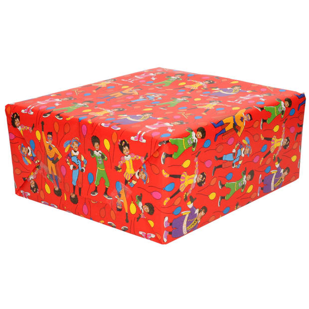 5x XL Inpakpapier/cadeaupapier Sinterklaas print gekleurd 2,5 x 0,7 meter 70 gram luxe kwaliteit - Cadeaupapier