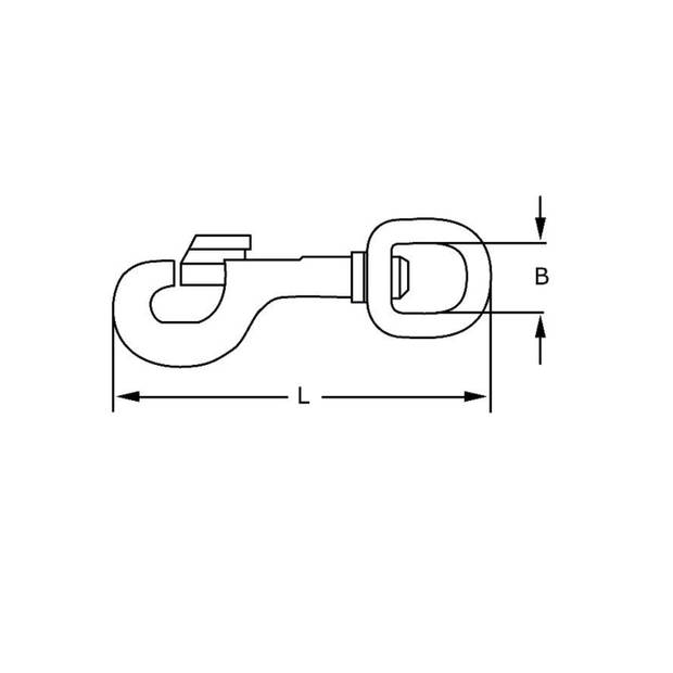 2x stuks musketon / musketonhaken zamac zwart gelakt 8,1 x 1,6 cm - Karabijnhaken