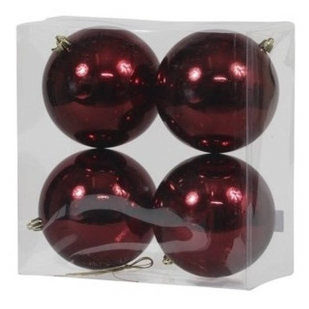 12x Kunststof kerstballen glanzend bordeaux rood 12 cm kerstboom versiering/decoratie - Kerstbal