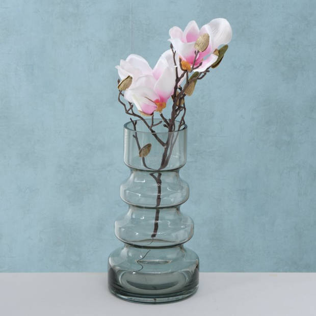 Stijlvolle glazen decoratieve bloemenvaas in het transparant glas van 25 x 13 cm - Vazen