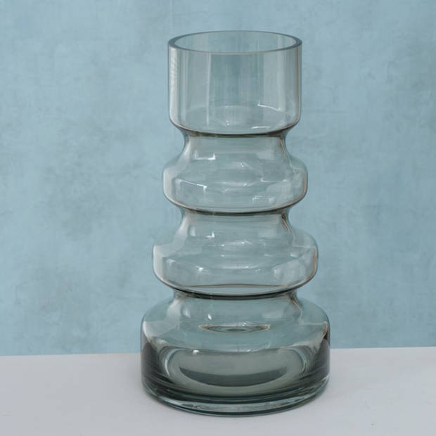 Stijlvolle glazen decoratieve bloemenvaas in het transparant glas van 25 x 13 cm - Vazen