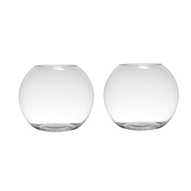 Bellatio Design bol vaas/terrarium - D34 x H28 cm - transparant glas - Vazen