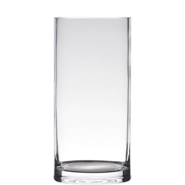 Glazen bloemen cylinder vaas/vazen 35 x 12 cm transparant - Vazen