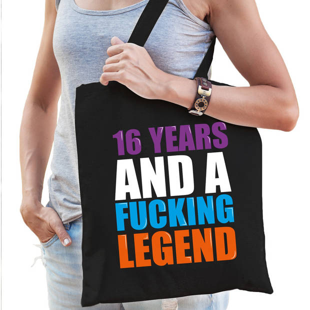 16 year legend kado tas zwart voor dames - Feest Boodschappentassen