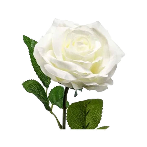 Emerald Kunstbloem roos Marleen - creme - 63 cm - decoratie bloemen - Kunstbloemen