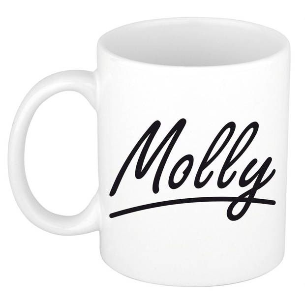 Molly voornaam kado beker / mok sierlijke letters - gepersonaliseerde mok met naam - Naam mokken