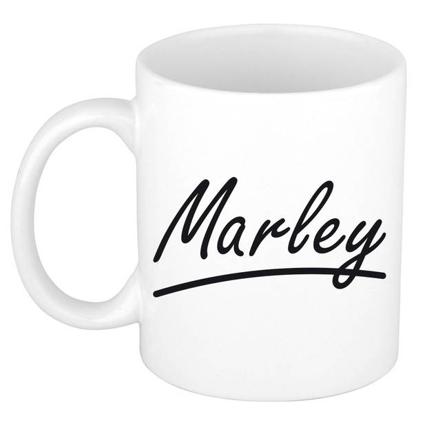 Marley voornaam kado beker / mok sierlijke letters - gepersonaliseerde mok met naam - Naam mokken
