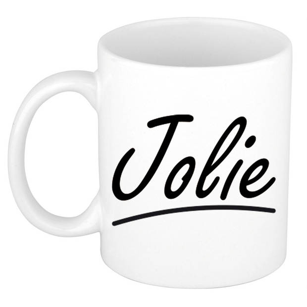 Jolie voornaam kado beker / mok sierlijke letters - gepersonaliseerde mok met naam - Naam mokken