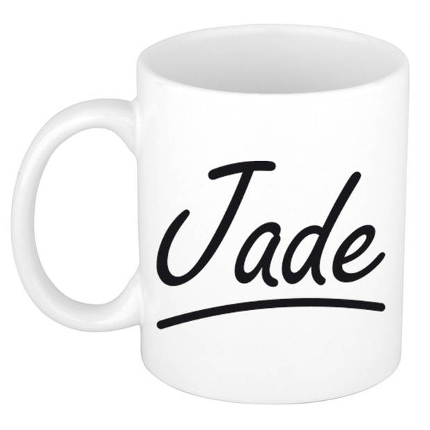 Jade voornaam kado beker / mok sierlijke letters - gepersonaliseerde mok met naam - Naam mokken