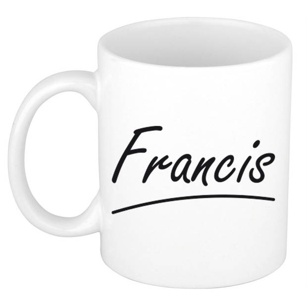 Francis voornaam kado beker / mok sierlijke letters - gepersonaliseerde mok met naam - Naam mokken