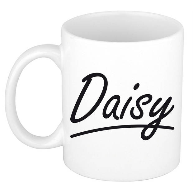 Daisy voornaam kado beker / mok sierlijke letters - gepersonaliseerde mok met naam - Naam mokken