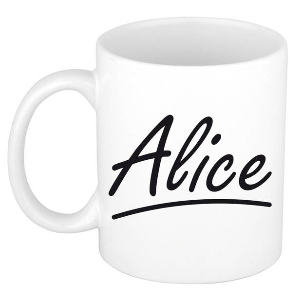 Alice voornaam kado beker / mok sierlijke letters - gepersonaliseerde mok met naam - Naam mokken