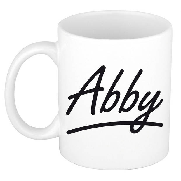 Abby voornaam kado beker / mok sierlijke letters - gepersonaliseerde mok met naam - Naam mokken