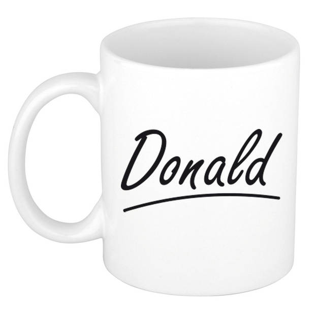 Donald voornaam kado beker / mok sierlijke letters - gepersonaliseerde mok met naam - Naam mokken