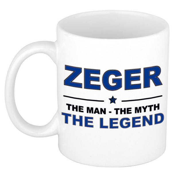 Naam cadeau mok/ beker Zeger The man, The myth the legend 300 ml - Naam mokken