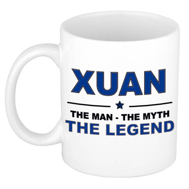 Naam cadeau mok/ beker Xuan The man, The myth the legend 300 ml - Naam mokken