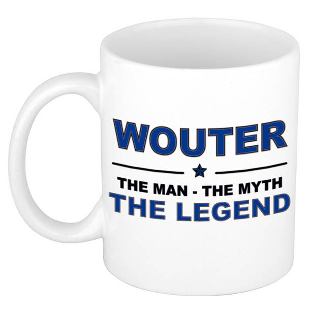 Naam cadeau mok/ beker Wouter The man, The myth the legend 300 ml - Naam mokken