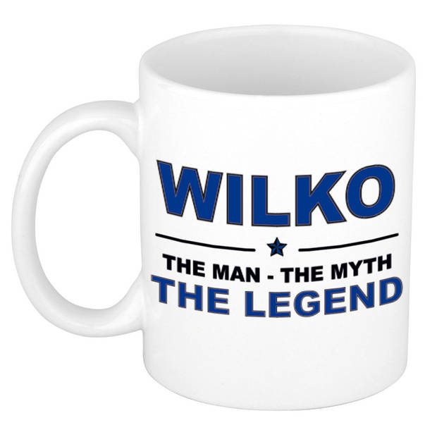 Naam cadeau mok/ beker Wilko The man, The myth the legend 300 ml - Naam mokken