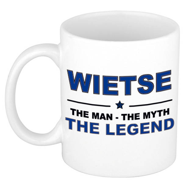 Naam cadeau mok/ beker Wietse The man, The myth the legend 300 ml - Naam mokken