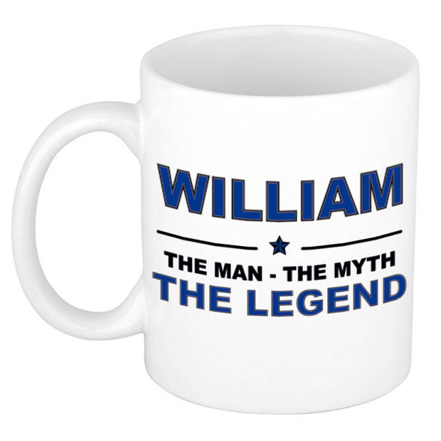 Naam cadeau mok/ beker William The man, The myth the legend 300 ml - Naam mokken