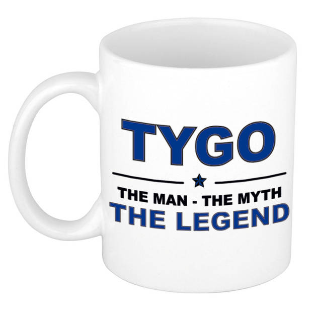 Naam cadeau mok/ beker Tygo The man, The myth the legend 300 ml - Naam mokken